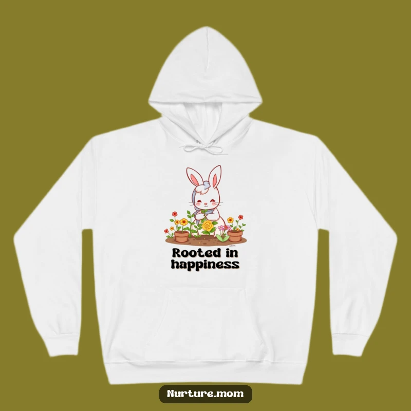 Funny Kawaii Rabbit Mom Hoodie: Cozy Garden Design, Perfect Warm and Funny Gift