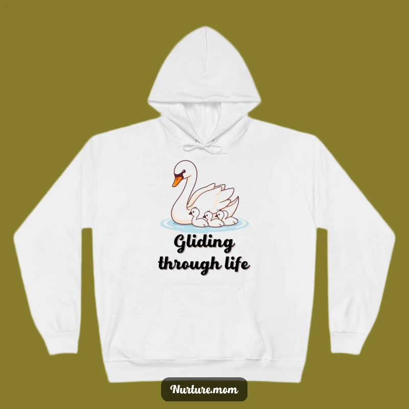 Cozy Funny Swan Guidance Hoodie: Elegant Comfort Parenting Gift