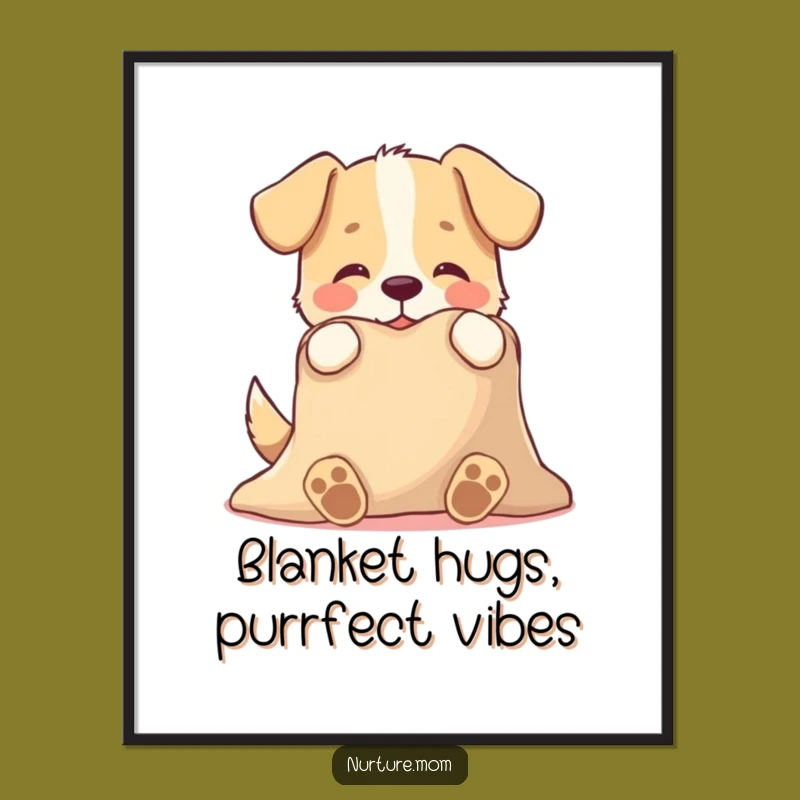 Funny Free Printable Wall Art: Dog's Cozy Comfort, Charming Downloadable Decor