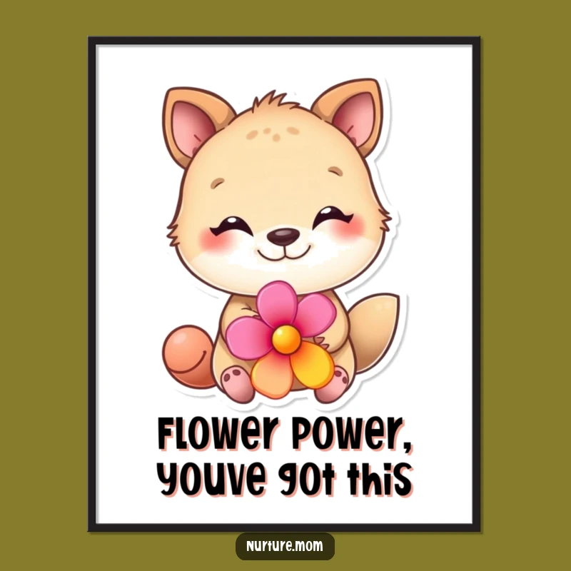 Free Printable Wall Art: Loving Animal Flower - Funny Downloadable Art