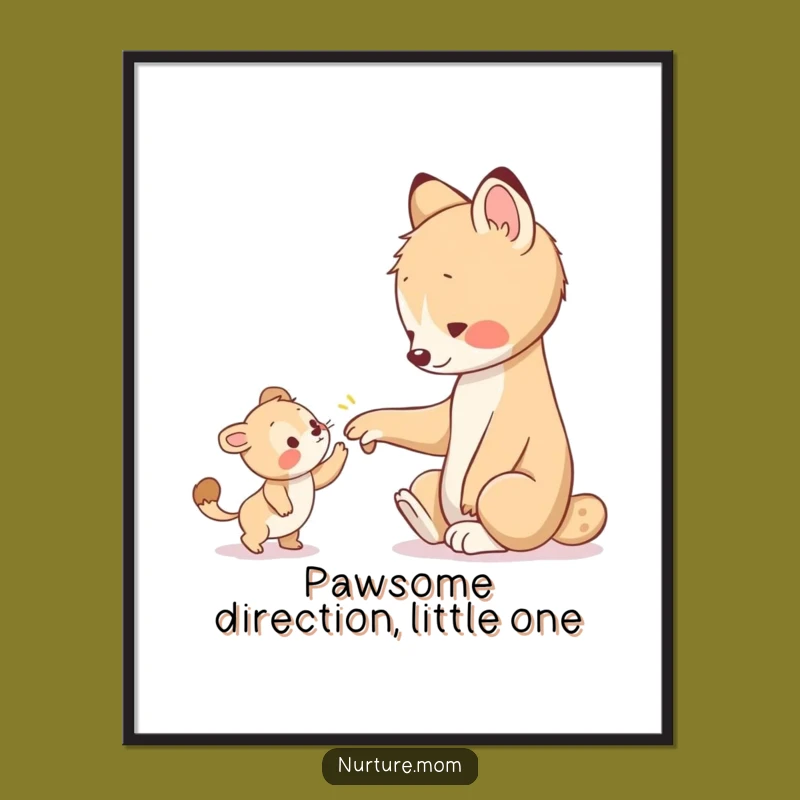 Free Printable Wall Art: Guiding Animal & Young One - Inspirational Downloadable