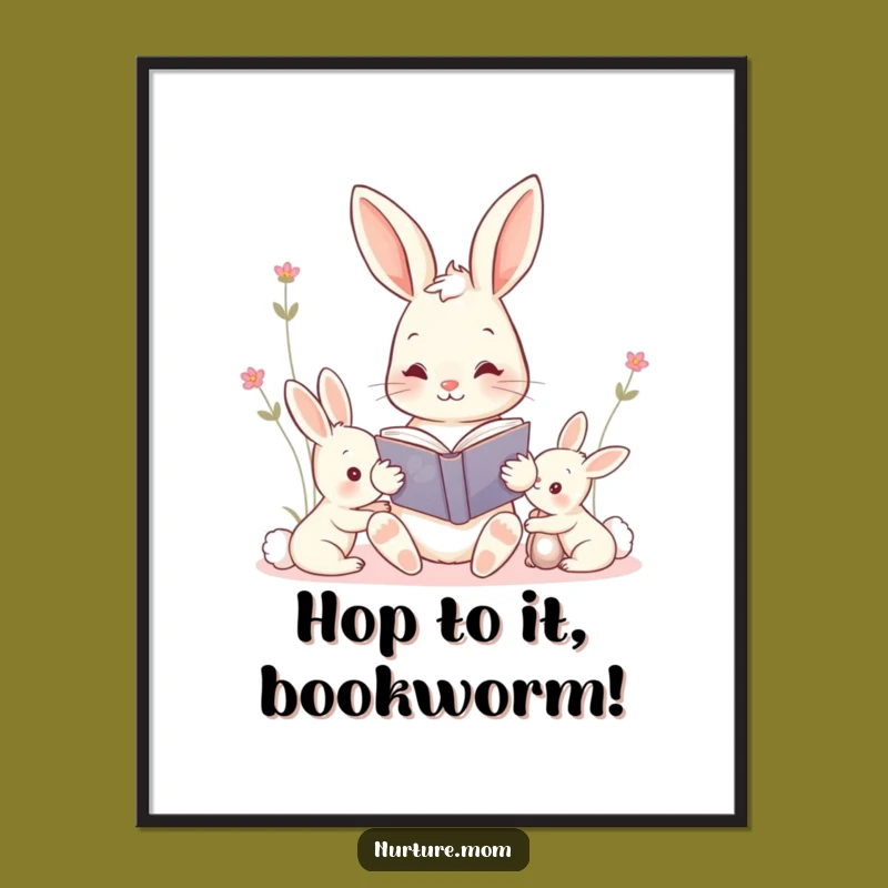Free Printable Wall Art: Mama Bunny Storytime - Cute & Funny Downloadable Decor