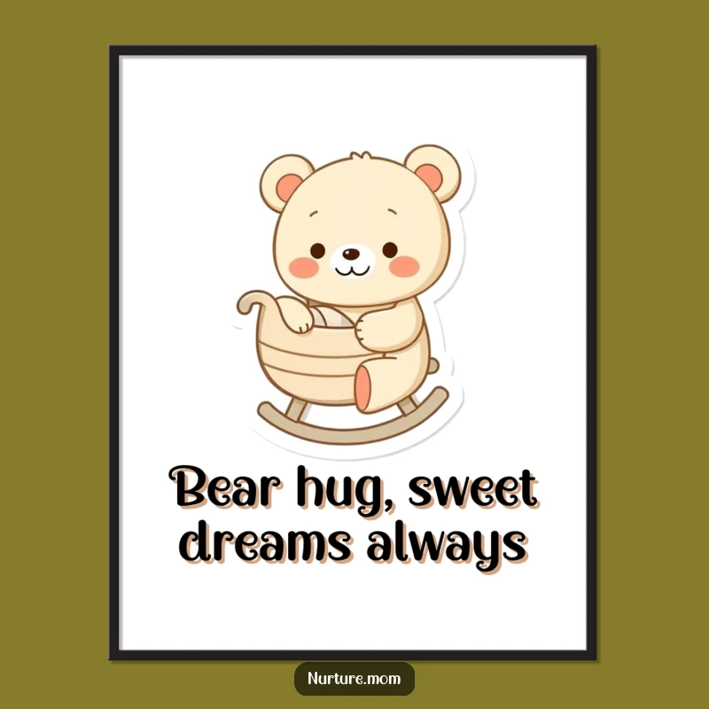 Funny Free Printable Wall Art: Bear's Gentle Lullaby, Charming Downloadable Decor