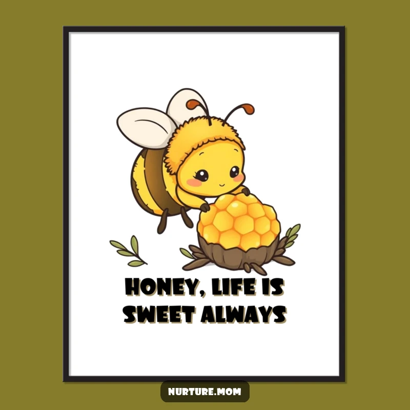 Funny Free Printable Bee Wall Art: Dedicated Mama Bee Downloadable Decor, Sweet & Busy!