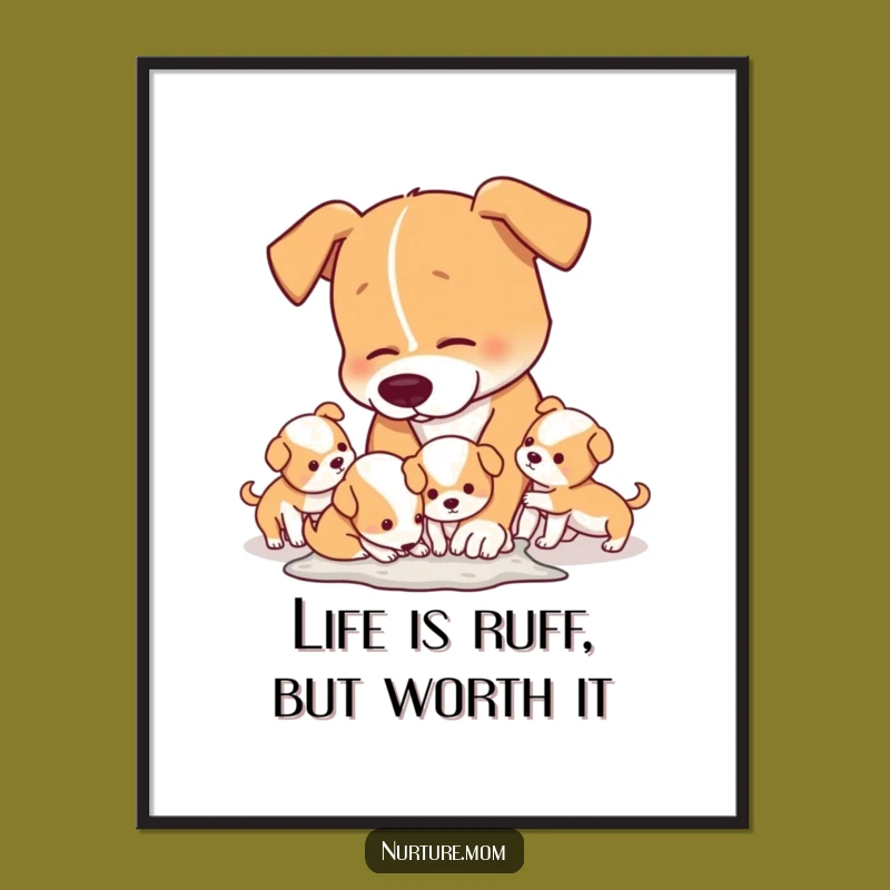 Free Printable Wall Art: Funny Dog Mom & Pups, Hilarious Downloadable Decor