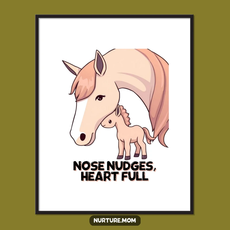 Free Printable Wall Art: Graceful Horse Mom & Foal, Elegant Downloadable Decor