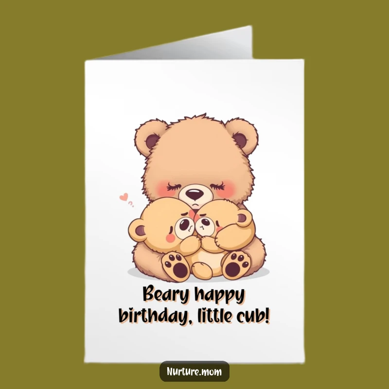 Free Printable Birthday Card: Mama Bear Soothing Baby, Funny Downloadable Gift