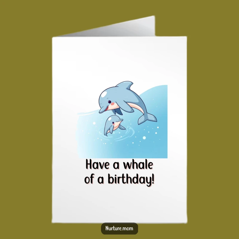 Free Printable Dolphin Birthday Card: Ocean Fun, Joyful Downloadable Celebration