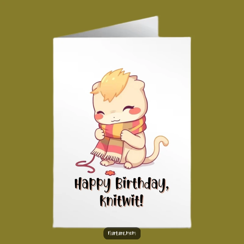 Cozy Free Printable Birthday Card: Knitter's Focus DIY Gift for Warm Wishes