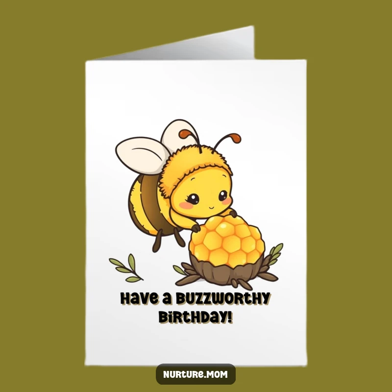 Free Printable Funny Bee Birthday Card: Dedicated Mama Bee Downloadable, Busy & Bright!