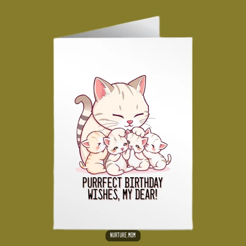 Free Printable Birthday Card: Funny Cat Mom's Purrfect Wishes for a Happy Day!