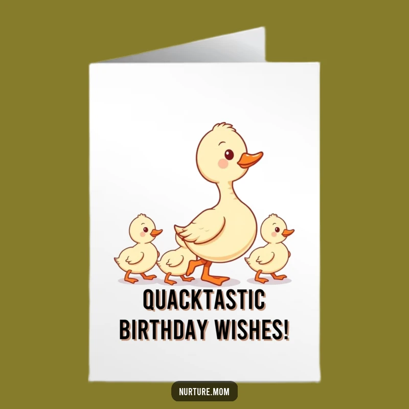 Free Printable Duck Mom Birthday Card - Lined Up Ducklings Hilarious Fun