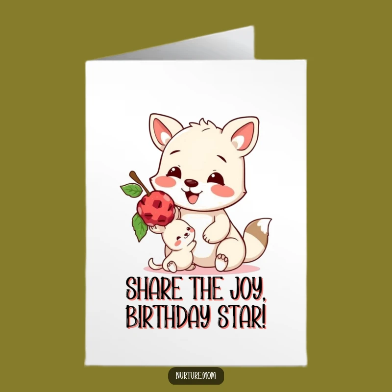 Sweet Free Printable Birthday Card: Sharing Animal DIY Gift for Warm Wishes