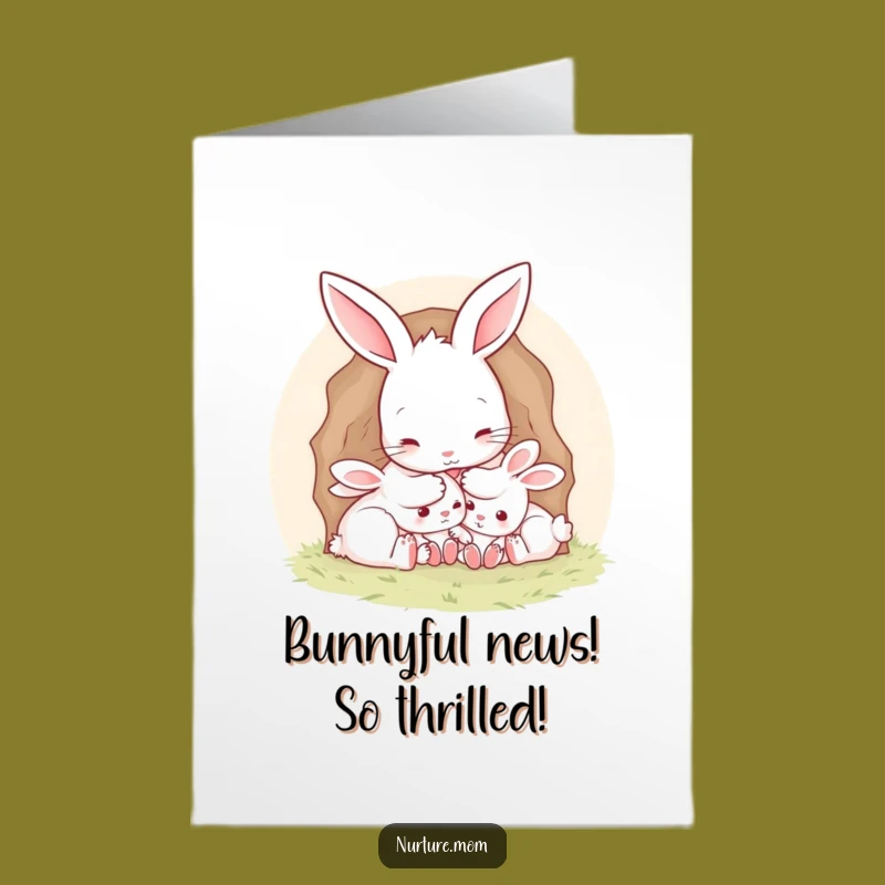 Free Printable Congrats Card: Bunny Mom's Cozy Burrow for Your New Beginnings!