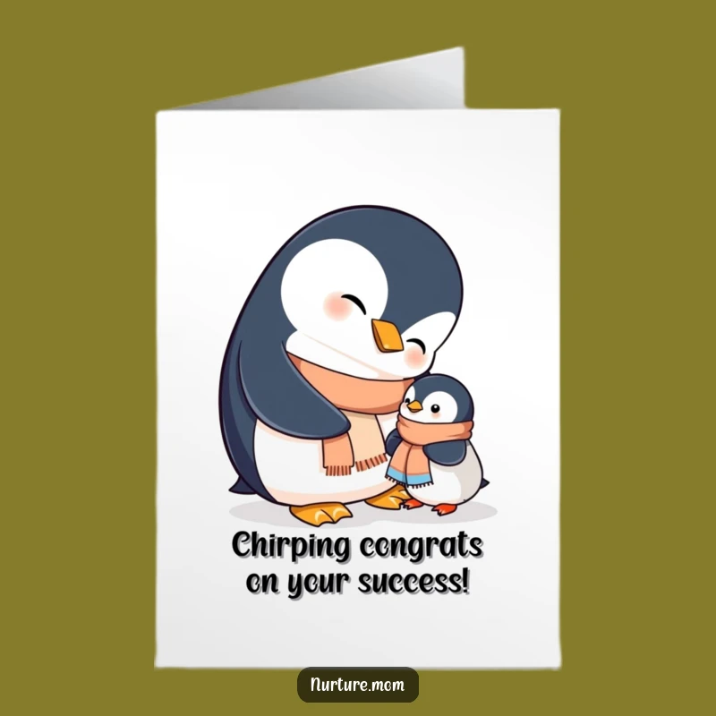 Free Printable Congratulations Card: Funny Penguin Duo Celebrating