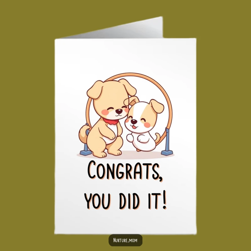 Free Printable Dog Mom Congrats Card - Puppy Hoop Success Hilarious Achievement