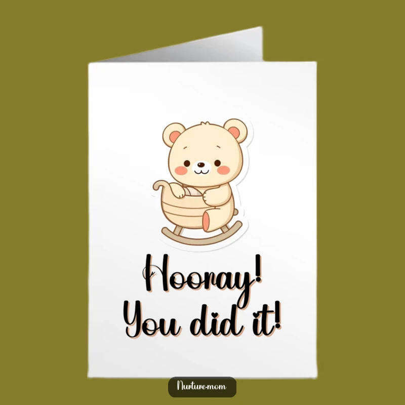 Free Printable Congrats Card: Bear's Gentle Wishes, Funny Downloadable Gift