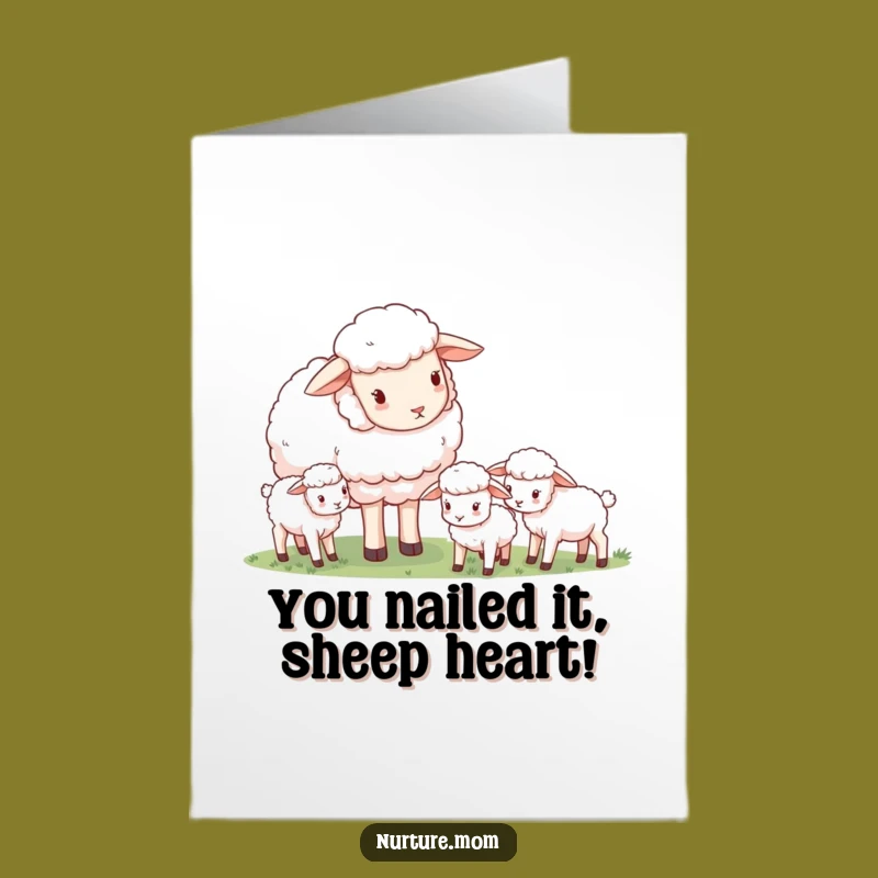 Free Printable Congrats Card: Mama Sheep & Lambs, Funny Downloadable Gift