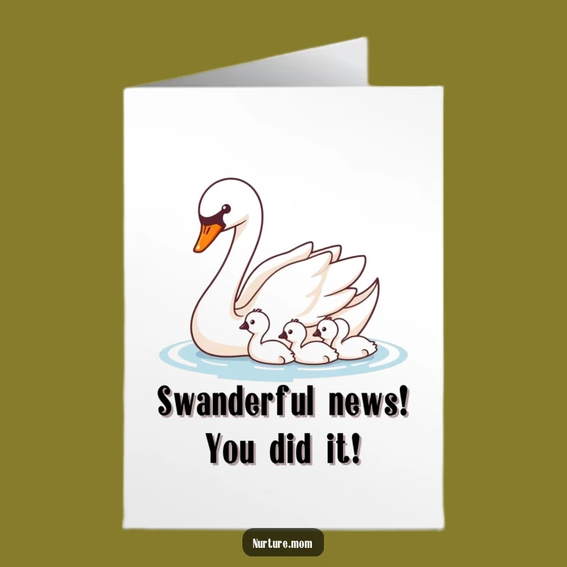 Free Printable Congrats Card: Swan's Graceful Guidance for Your New Journey!