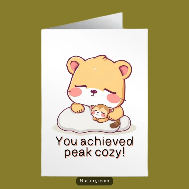 Free Printable Congrats Card: Watchful Animal & Snoozing Pal - Downloadable Humor