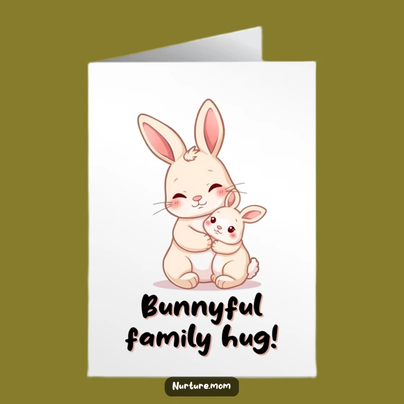 Free Printable Congratulations Card: Nurturing Rabbit Duo - Sweet Downloadable