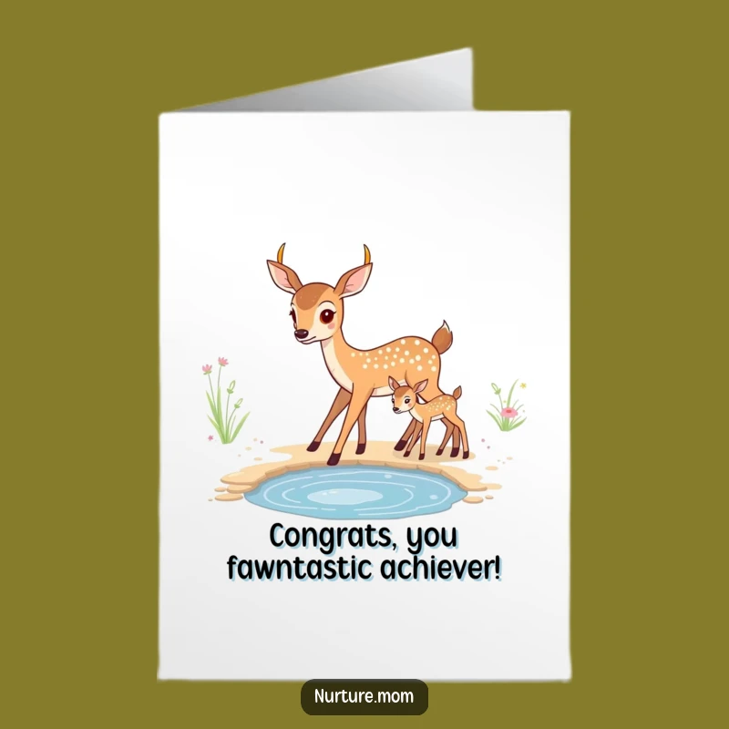 Free Printable Kawaii Deer Congrats Card: Sweet Mama & Fawn Downloadable, DIY Celebration!