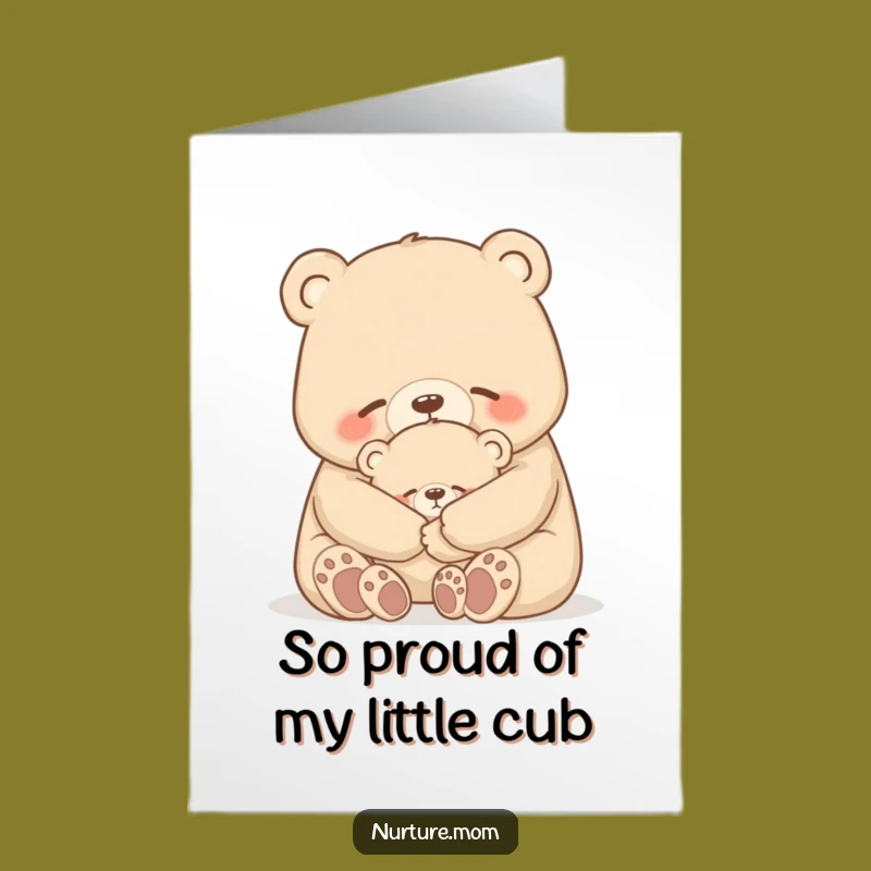 Free Printable Bear Congratulations Card: Loving Hug Downloadable Joy