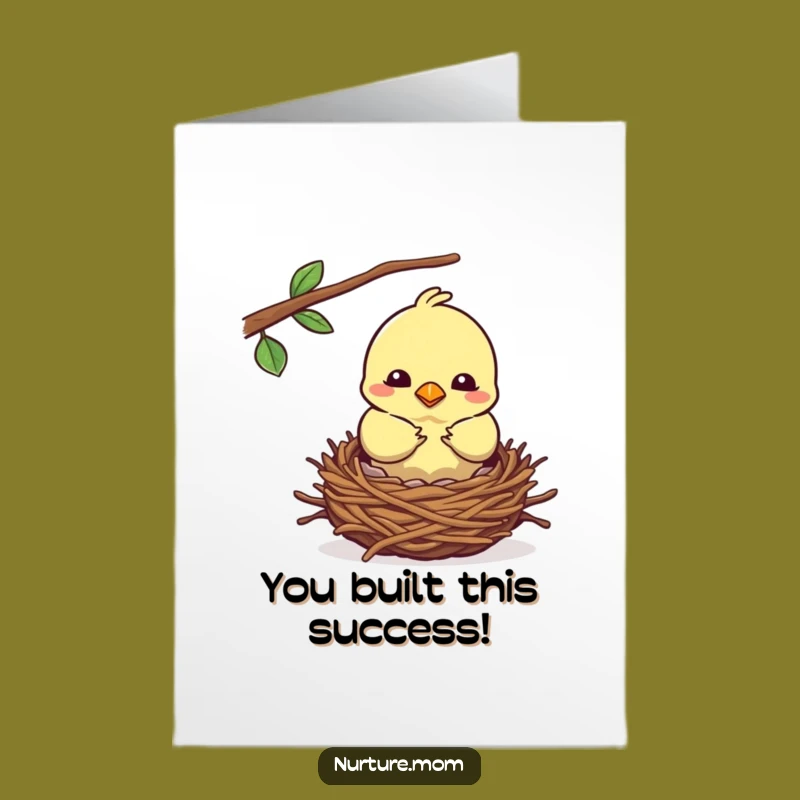 Bird Nest Congrats: Funny Free Printable Card, Downloadable Cozy Celebration