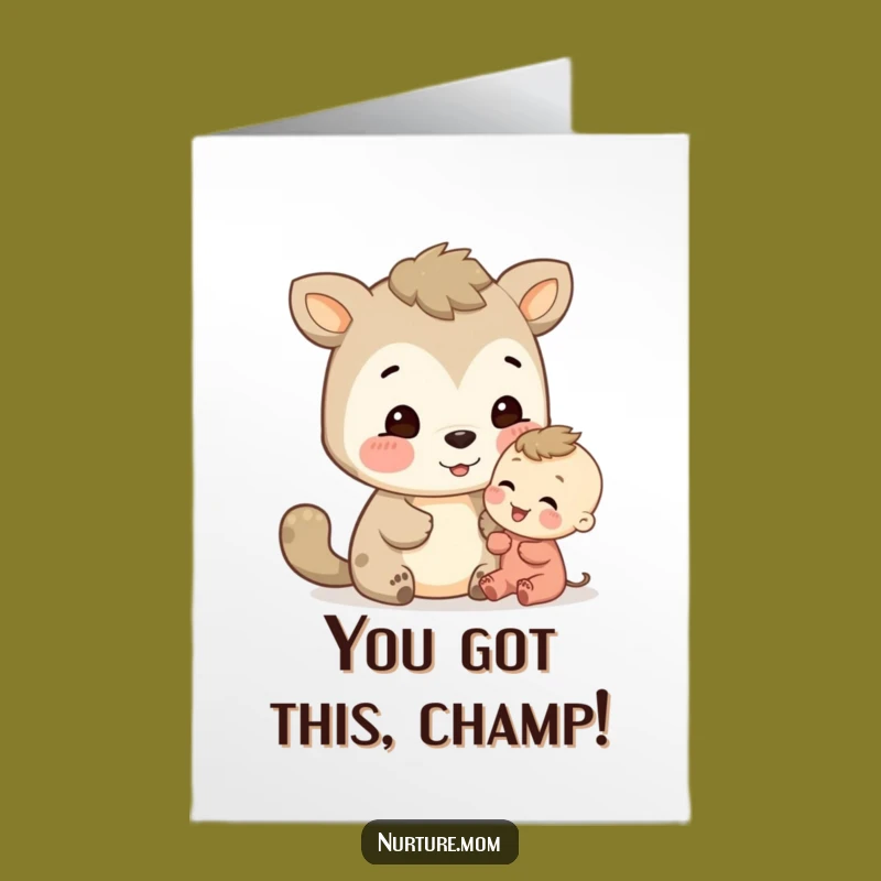 Free Printable Congrats Card: Animal's Warm Look Funny Downloadable Greeting