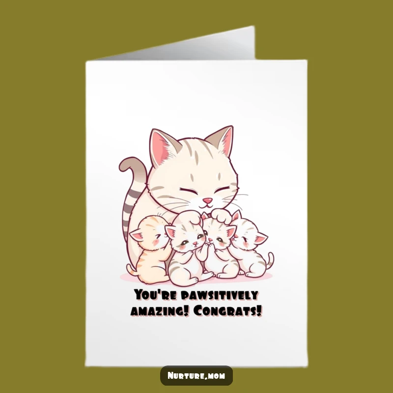 Free Printable Congrats Card: Cat Mom's Purrfect Hugs for Your Big News!