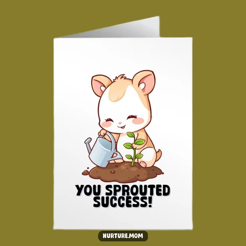 Free Printable Congrats Card: Funny Sprout Animal, Joyful Downloadable Gift For Any Occasion