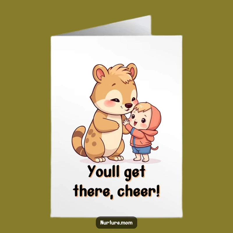 Free Printable Congrats Card: Animal's Helping Hand Funny Downloadable Greeting