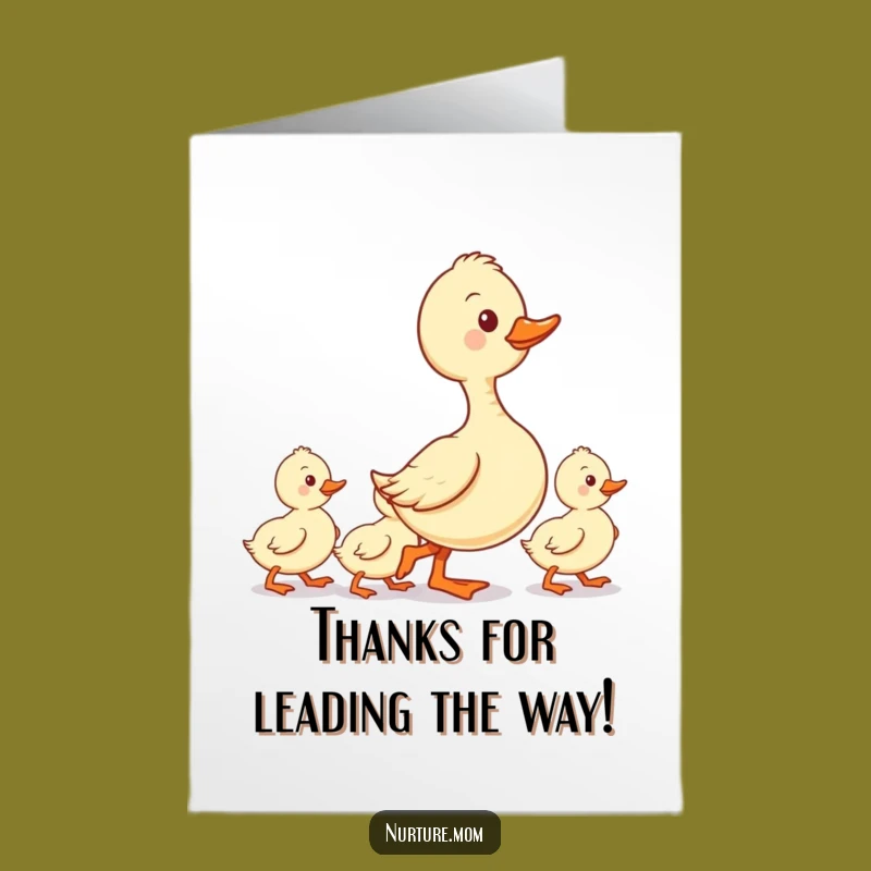 Free Printable Duck Mom Thank You Card - Ducklings Lined Up Grateful Funny