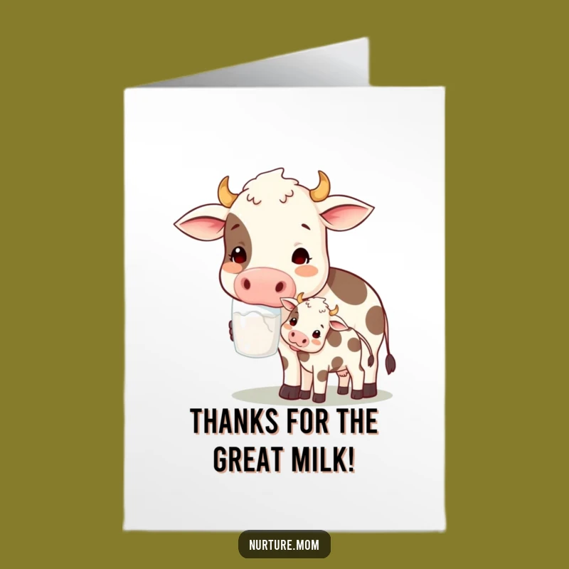 Free Printable Thank You Card: Cow Mom Milk, Grateful Print