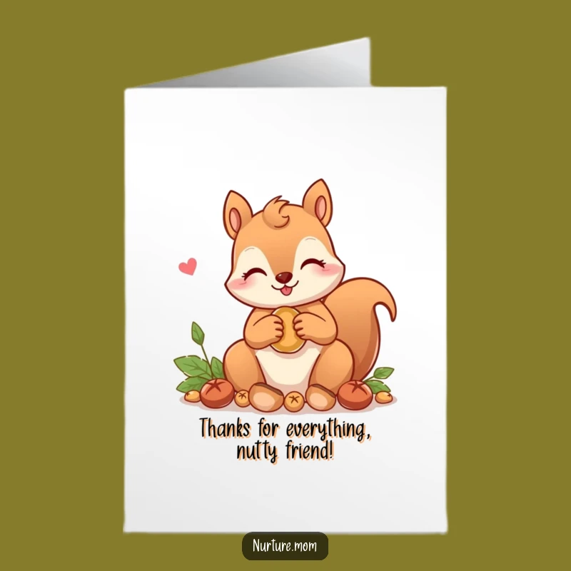 Free Printable Thank You Card: Kawaii Squirrel Mom Nuts, Print Home