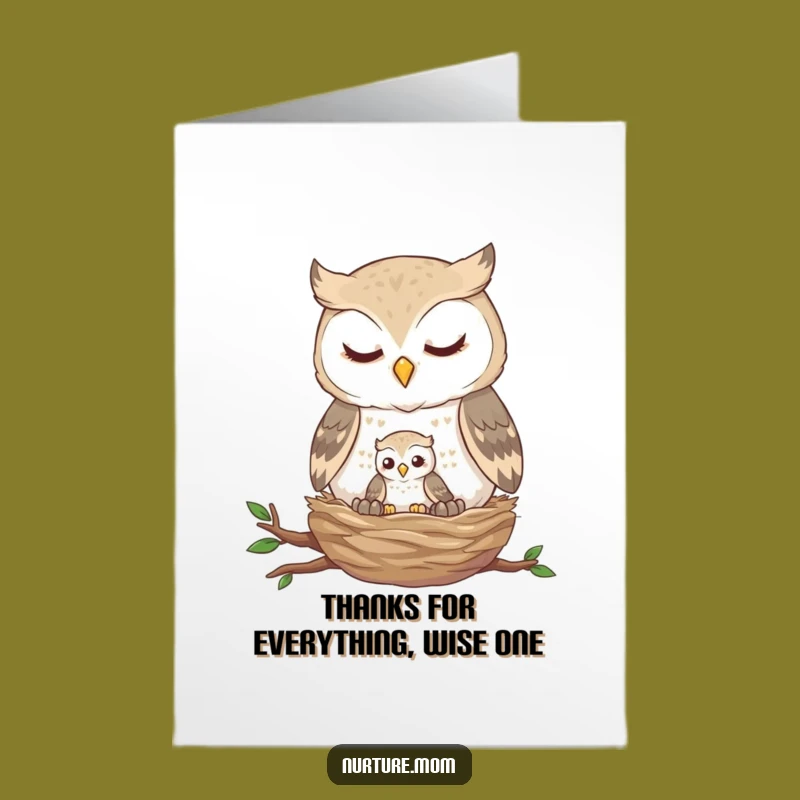 Free Printable Thank You Card: Owl Family, Funny Downloadable Gift
