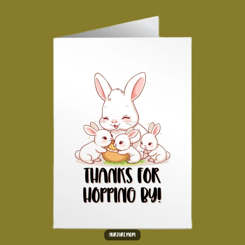 Free Printable Thank You Card: Mama Rabbit & Bunnies, Funny Downloadable Gift