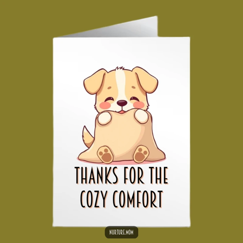 Free Printable Thank You Card: Dog's Cozy Thanks, Humorous Downloadable Gift
