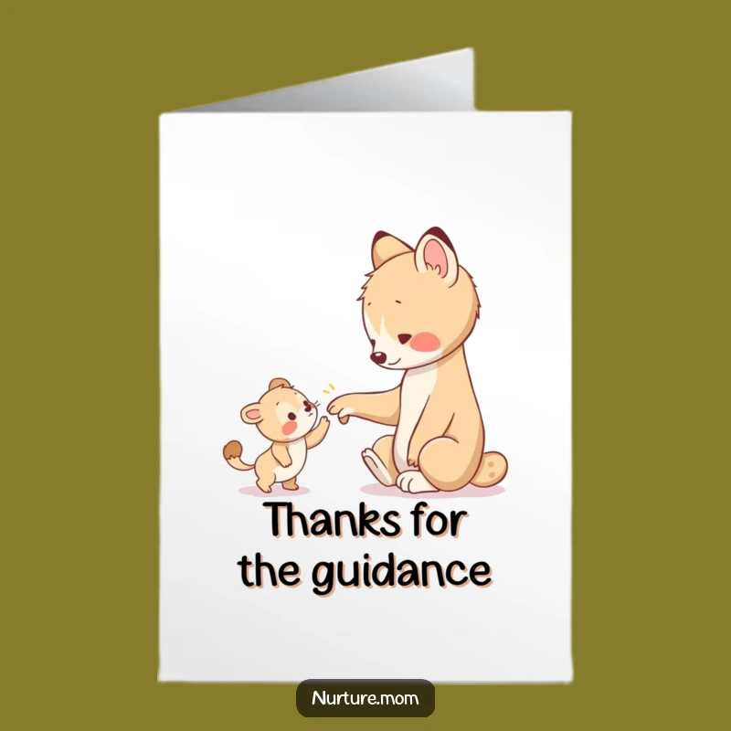 Free Printable Thank You Card: Guiding Animal & Young One - Gratitude Downloadable