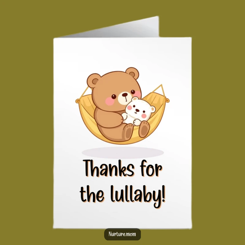 Free Printable Thank You Bear Mom Card: Hammock Love Appreciation