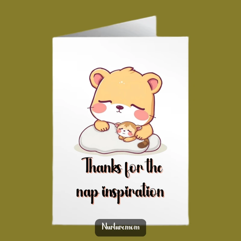 Free Printable Thank You Card: Caring Animal & Sleepy Critter - Downloadable Gratitude