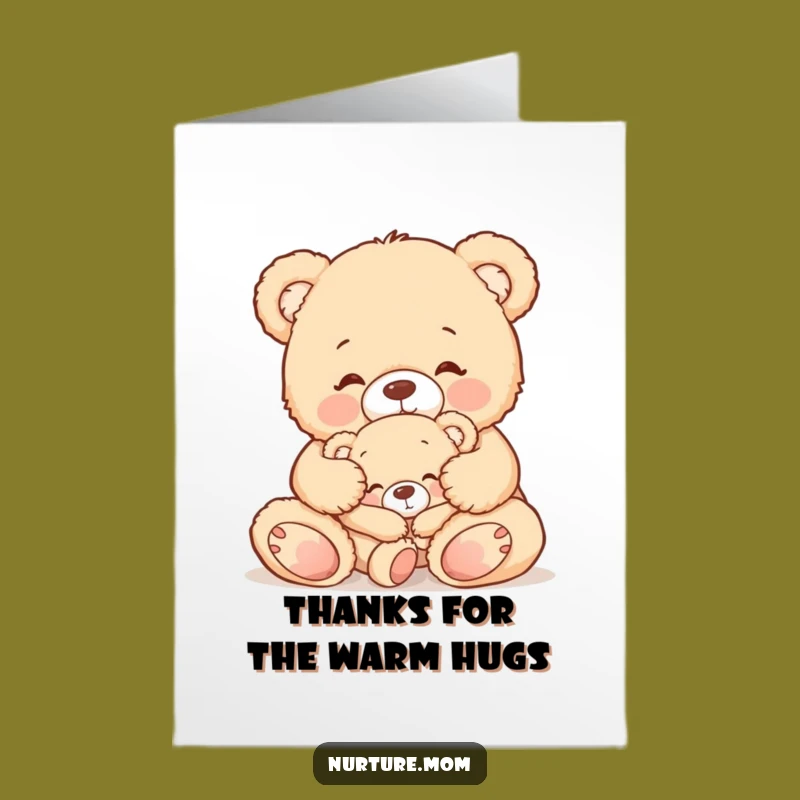 Free Printable Teddy Bear Thank You Card: Gentle Hugs, Appreciative Downloadable Note
