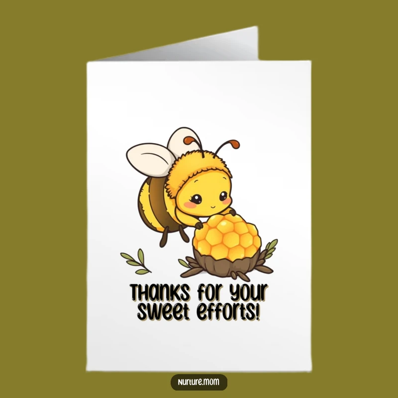 Free Printable Thank You Bee Card: Dedicated Mama Bee Downloadable, Sweet Gratitude!