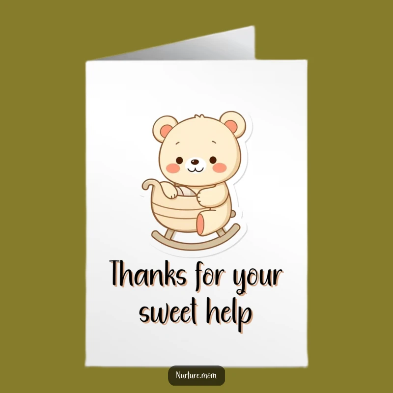 Free Printable Thank You Card: Bear's Gentle Comfort, Humorous Downloadable Gift