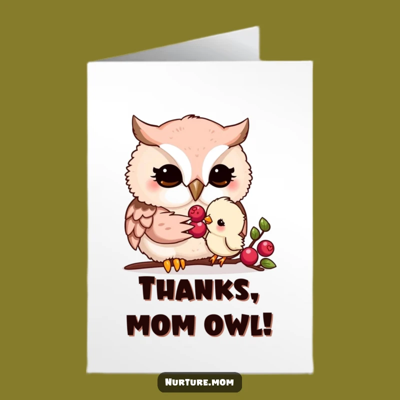 Free Printable Thank You Owl Mom Card: Feeding Chick Appreciation