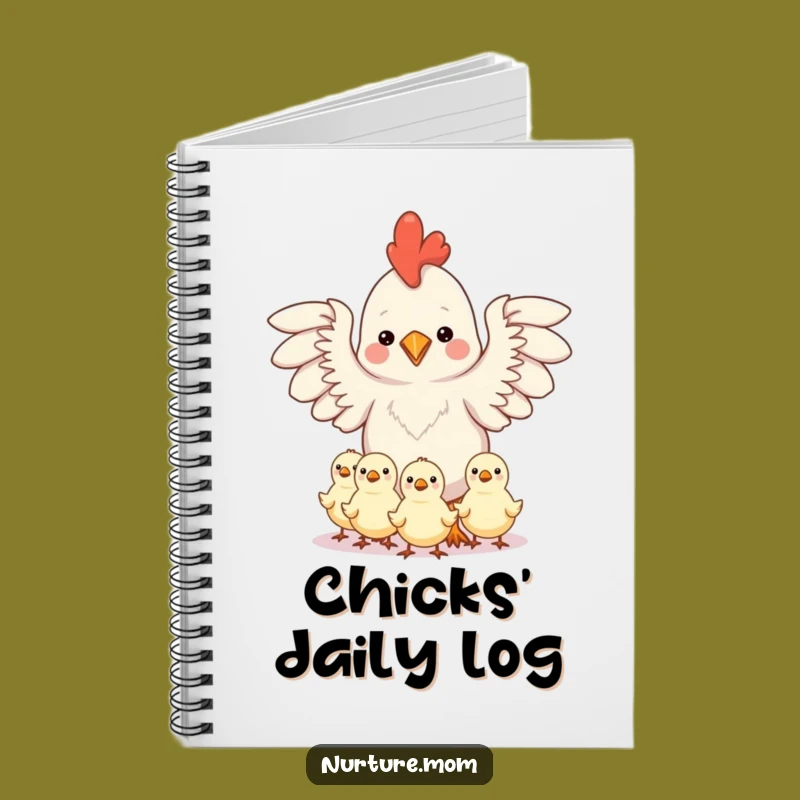 Funny Notebook: Kawaii Chicken Mom Chicks - Cute Motherhood Journal Gift