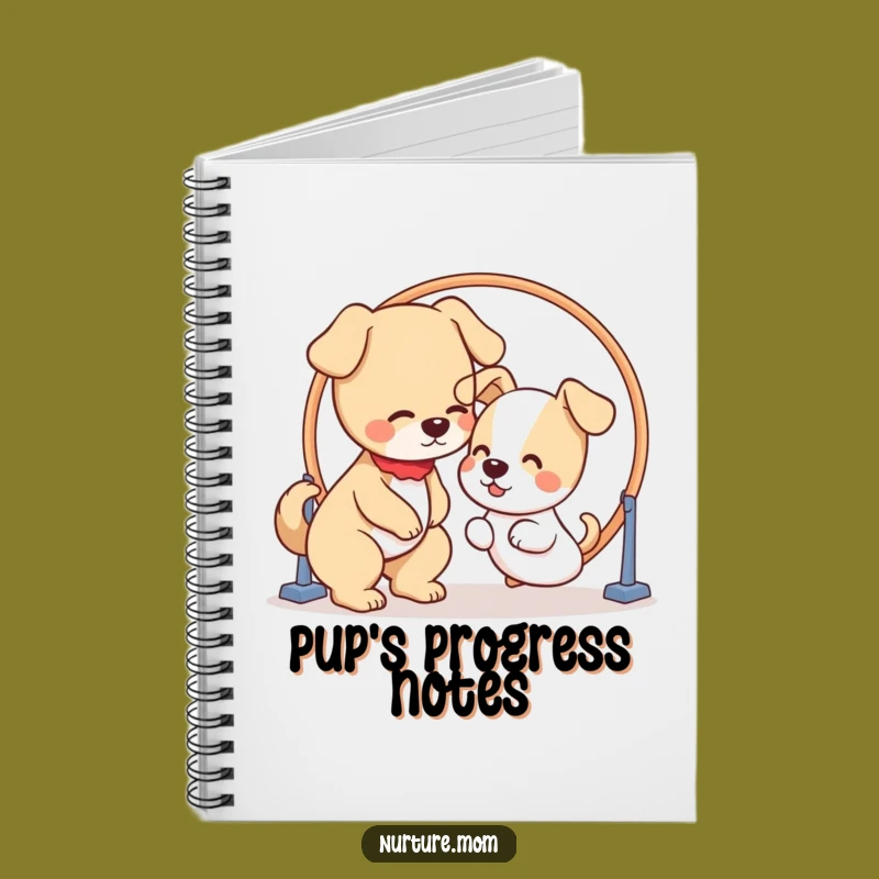 Funny Notebook: Kawaii Dog Mom Puppy Hoop - Cute Pet Journal Gift