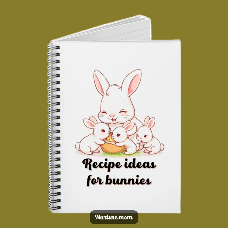 Funny Bunny Mom Notebook: Nurturing Feeding Scene, Sweet Rabbit Journal Gift