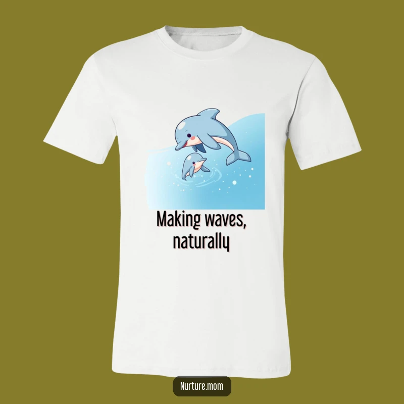 Funny Dolphin Family T-Shirt: Playful Swim with Mom, Aquatic Fun Gift