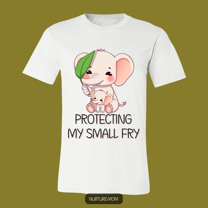 Funny Kawaii Elephant Mom T-Shirt: Adorable Protection Wear for Mama